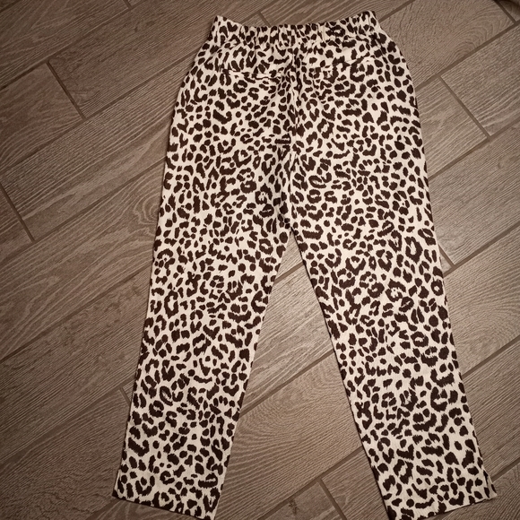 J Crew Leopard Print Linen Straight Leg Pants - Picture 4 of 9